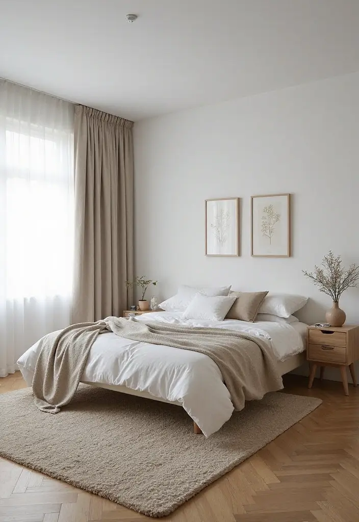 27 Small Minimalist Bedroom Ideas That Save Space 22 27 Small Minimalist Bedroom Ideas That Save Space - 22. Think About Scale