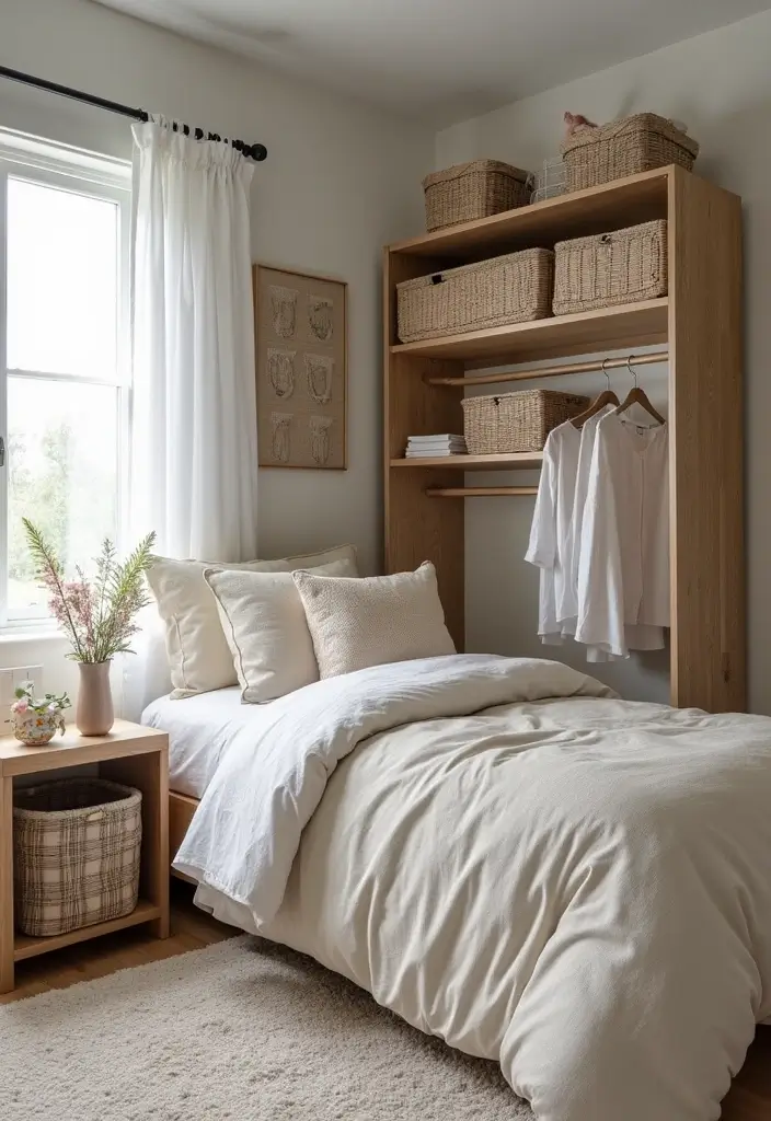 27 Small Minimalist Bedroom Ideas That Save Space 23 27 Small Minimalist Bedroom Ideas That Save Space - 23. Off-Season Storage