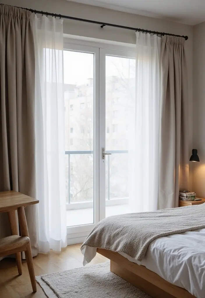 27 Small Minimalist Bedroom Ideas That Save Space 8 27 Small Minimalist Bedroom Ideas That Save Space - 8. Minimalist Window Treatments