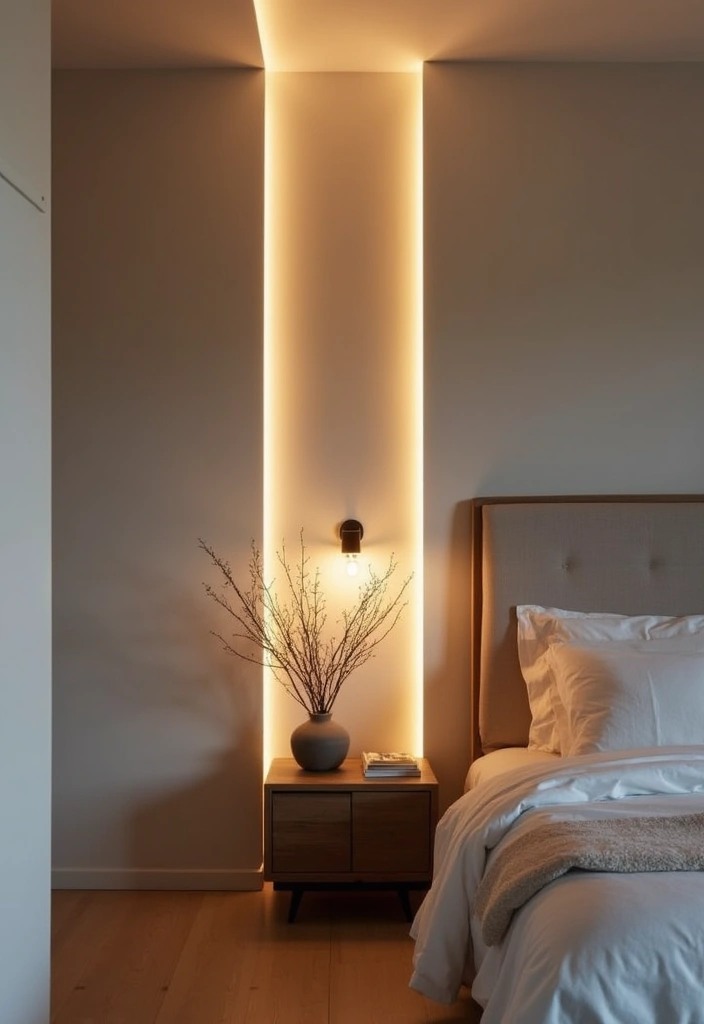 27 Small Minimalist Bedroom Ideas That Save Space 9 27 Small Minimalist Bedroom Ideas That Save Space - 9. Integrated Lighting Solutions
