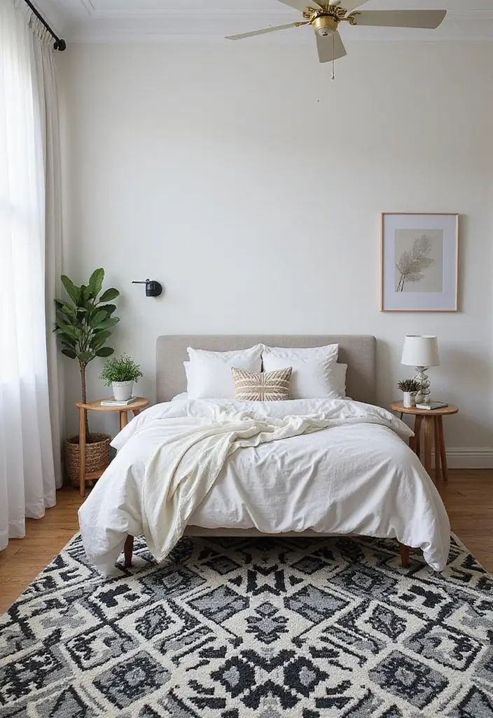 27 Stunning Minimalist Bedroom Black and White Designs 18 27 Stunning Minimalist Bedroom Black and White Designs - 18. Black and White Rugs