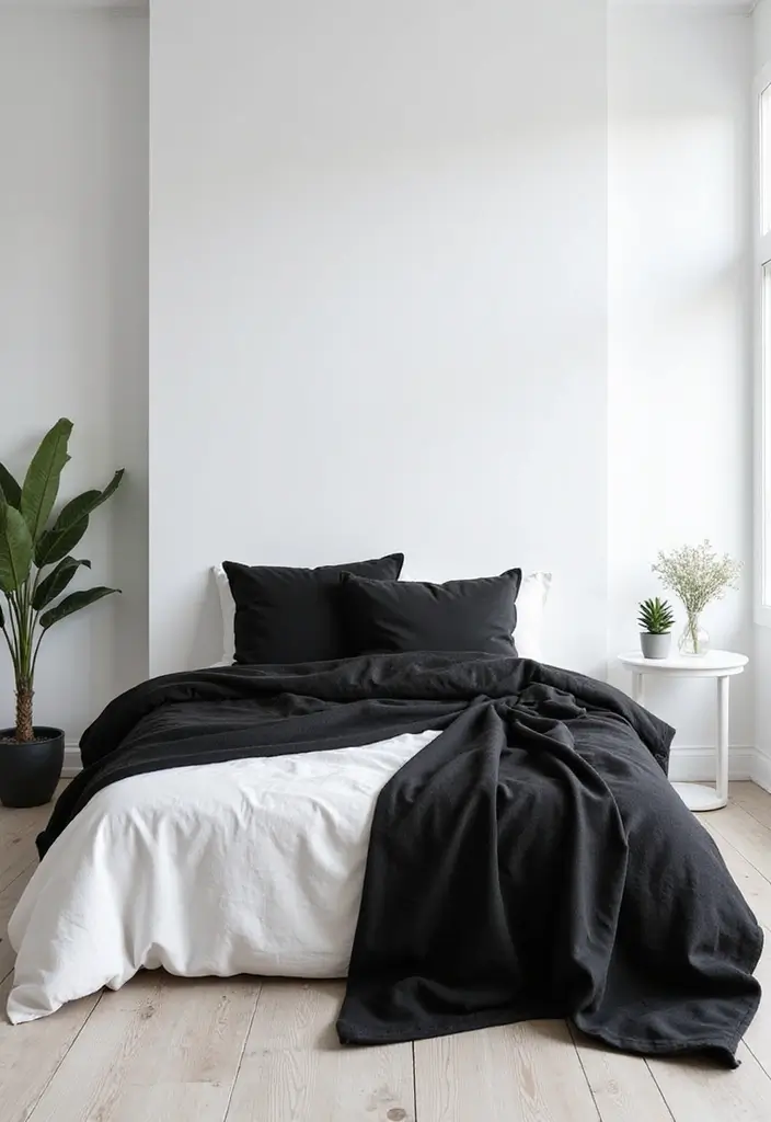 27 Stunning Minimalist Bedroom Black and White Designs 24 27 Stunning Minimalist Bedroom Black and White Designs - 24. Soft Black Accents