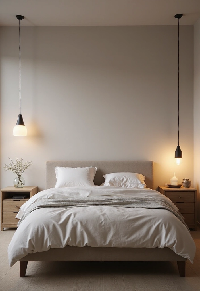 27 Stunning Minimalist Bedroom Black and White Designs 6 27 Stunning Minimalist Bedroom Black and White Designs - 6. Minimalist Lighting Fixtures