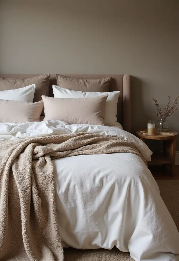 28 Korean Minimalist Room Ideas That Look Cozy - 21. Cozy Bedding Layering