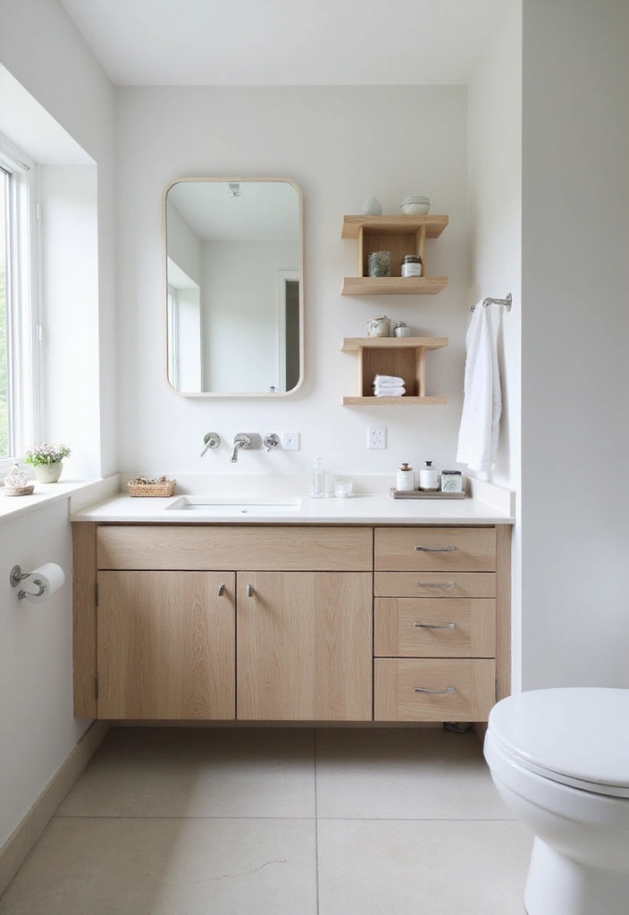 28 Minimalist Bathroom Designs That Look Timeless 10 28 Minimalist Bathroom Designs That Look Timeless - 10. Smart Storage Solutions