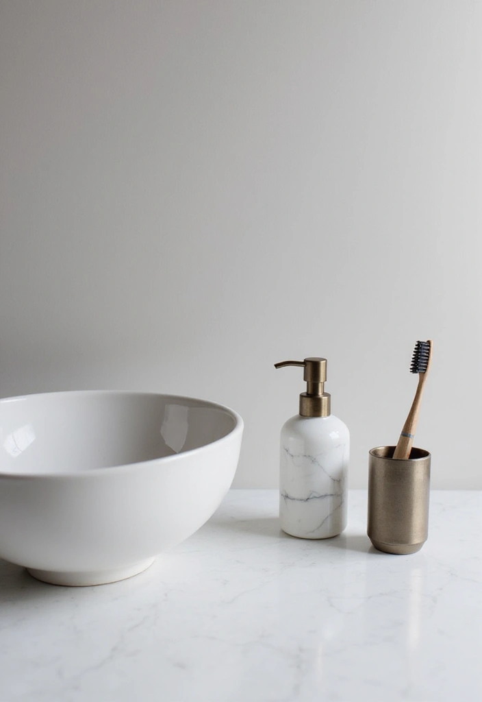 28 Minimalist Bathroom Designs That Look Timeless 22 28 Minimalist Bathroom Designs That Look Timeless - 22. Elegant Accessories