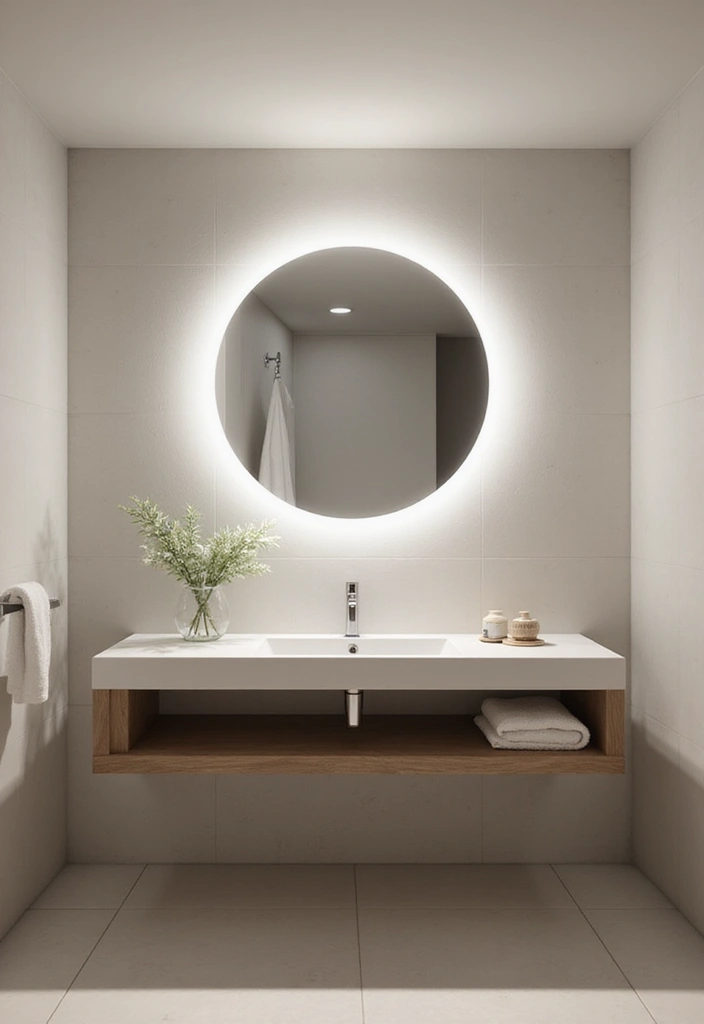 28 Minimalist Bathroom Designs That Look Timeless 24 28 Minimalist Bathroom Designs That Look Timeless - 24. Lighted Mirrors