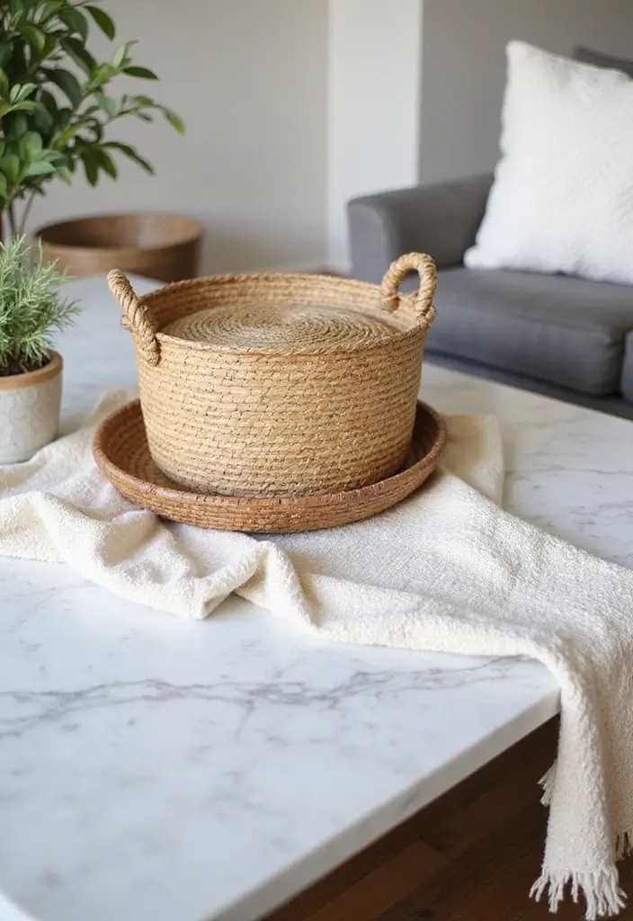 28 Minimalist Coffee Table Decor Ideas for Style 3 28 Minimalist Coffee Table Decor Ideas for Style - 3. Layered Textures for Depth