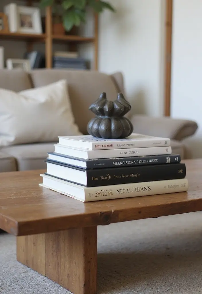28 Minimalist Coffee Table Decor Ideas for Style 4 28 Minimalist Coffee Table Decor Ideas for Style - 4. Books as a Design Element