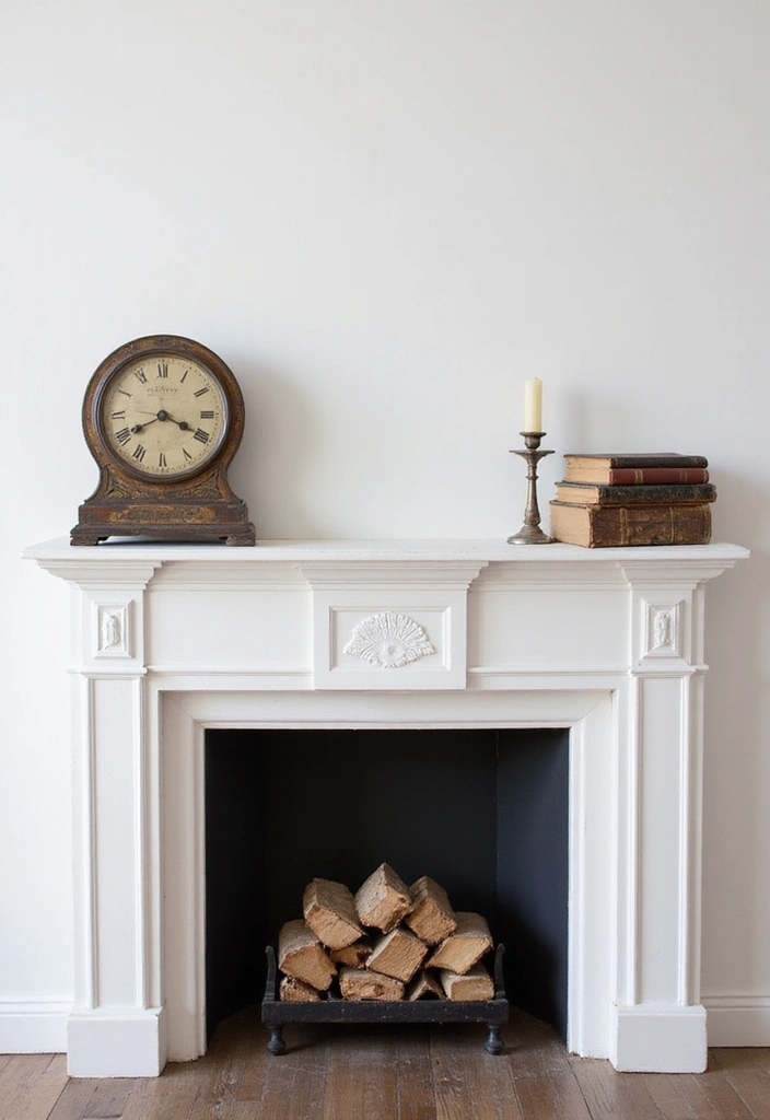 28 Minimalist Mantel Decor Ideas That Look Elegant 10 28 Minimalist Mantel Decor Ideas That Look Elegant - 10. Vintage Charm