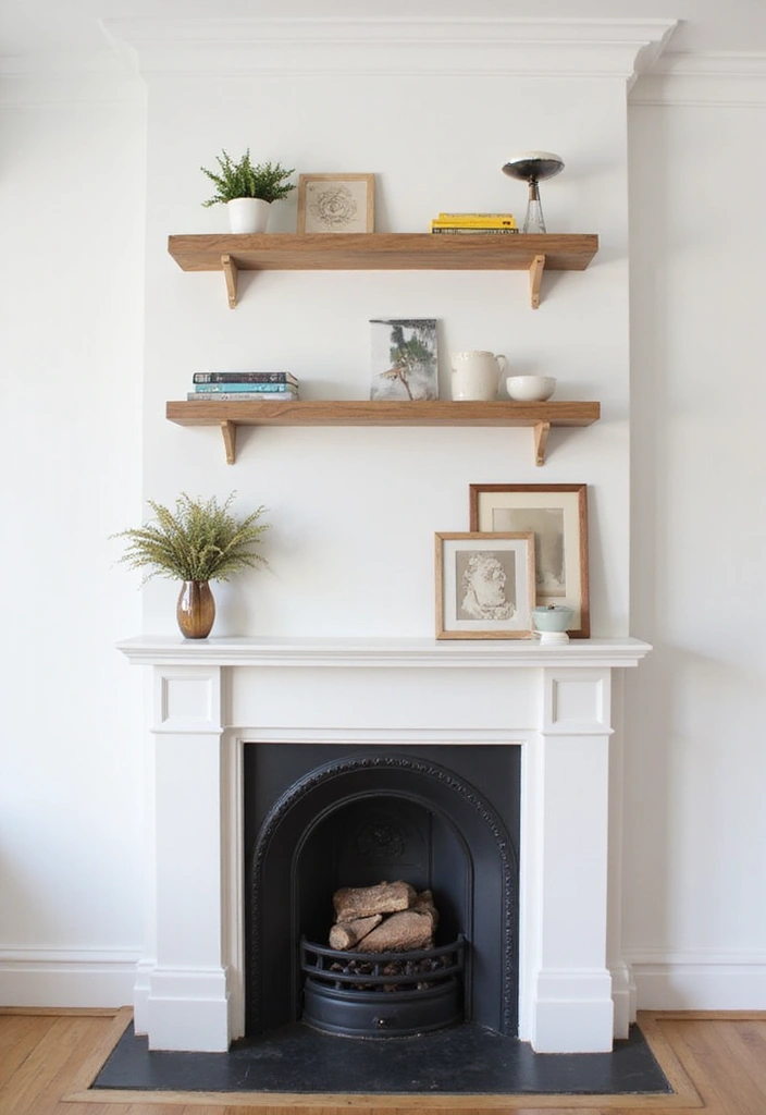 28 Minimalist Mantel Decor Ideas That Look Elegant 14 28 Minimalist Mantel Decor Ideas That Look Elegant - 14. Chic Wall Shelves