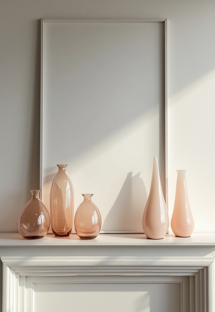 28 Minimalist Mantel Decor Ideas That Look Elegant 15 28 Minimalist Mantel Decor Ideas That Look Elegant - 15. Ethereal Glass Accents