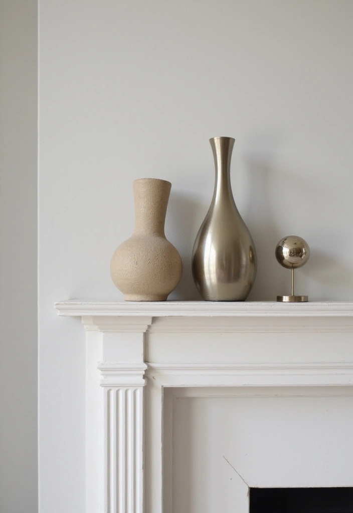 28 Minimalist Mantel Decor Ideas That Look Elegant 18 28 Minimalist Mantel Decor Ideas That Look Elegant - 18. Subtle Metallic Accents