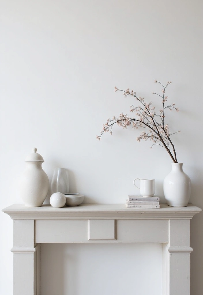 28 Minimalist Mantel Decor Ideas That Look Elegant 2 28 Minimalist Mantel Decor Ideas That Look Elegant - 2. Monochrome Minimalism
