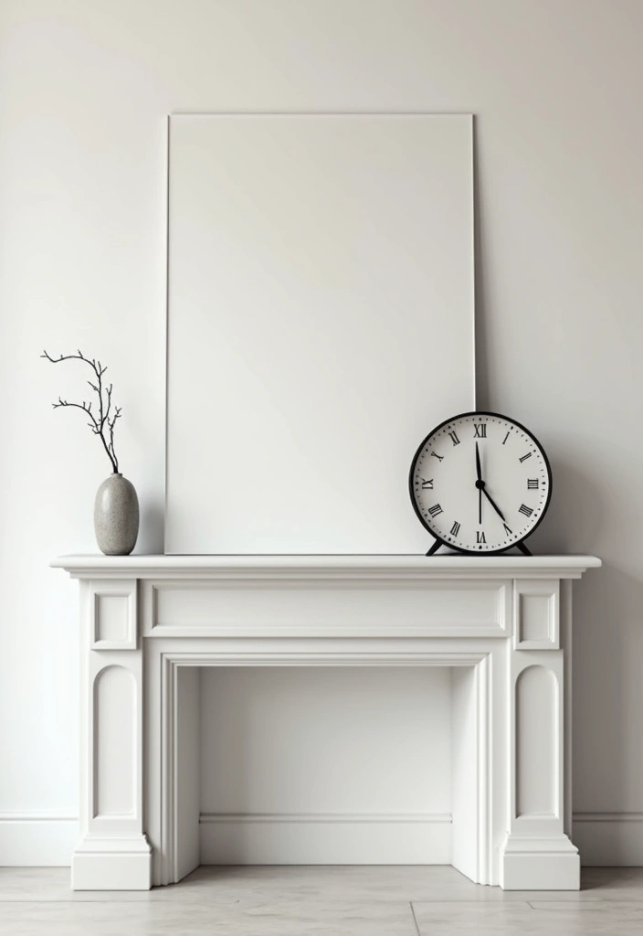 28 Minimalist Mantel Decor Ideas That Look Elegant 25 28 Minimalist Mantel Decor Ideas That Look Elegant - 25. Minimalist Clock Features