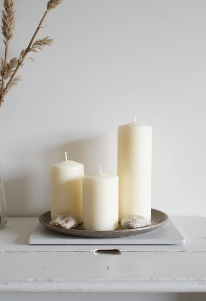 28 Minimalist Mantel Decor Ideas That Look Elegant 3 28 Minimalist Mantel Decor Ideas That Look Elegant - 3. Minimalist Candle Arrangement