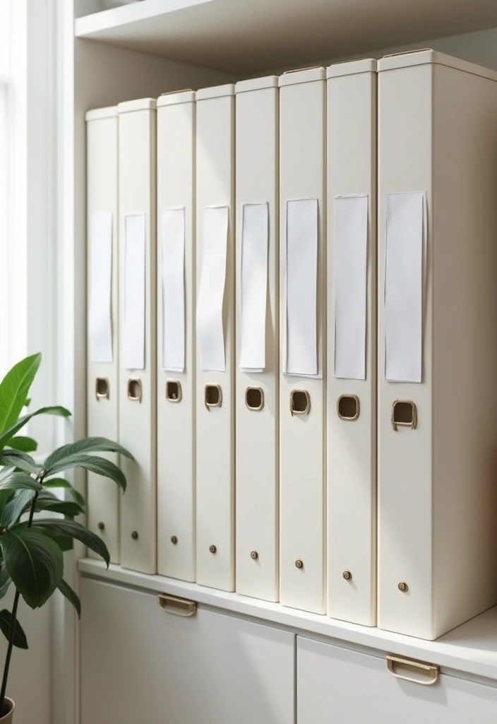 28 Minimalist Office Ideas for a Clean Workspace 21 28 Minimalist Office Ideas for a Clean Workspace - 21. Simple Filing Systems