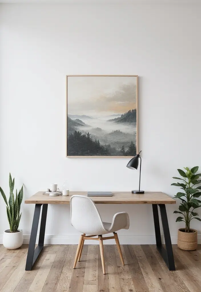 28 Minimalist Office Ideas for a Clean Workspace 7 28 Minimalist Office Ideas for a Clean Workspace - 7. Minimalist Artwork