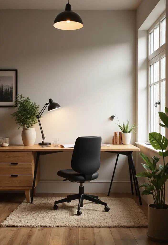 28 Minimalist Office Ideas for a Clean Workspace 8 28 Minimalist Office Ideas for a Clean Workspace - 8. Ambient Lighting Solutions