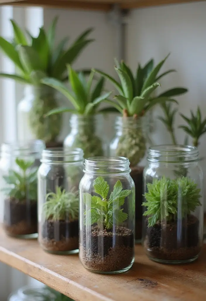 28 Minimalist Plant Decor Ideas for a Fresh Look 11 28 Minimalist Plant Decor Ideas for a Fresh Look - 11. Simple Glass Jar Terrariums