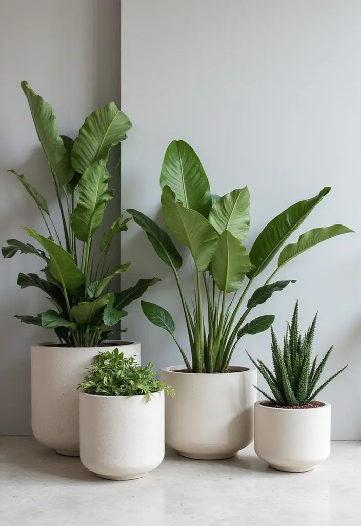 28 Minimalist Plant Decor Ideas for a Fresh Look 16 28 Minimalist Plant Decor Ideas for a Fresh Look - 16. Modern Minimalist Planters