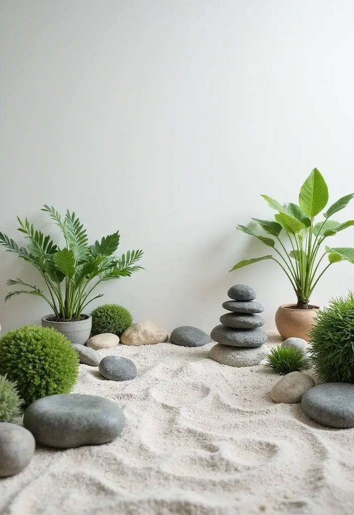 28 Minimalist Plant Decor Ideas for a Fresh Look 18 28 Minimalist Plant Decor Ideas for a Fresh Look - 18. Zen Garden with Minimalist Plants
