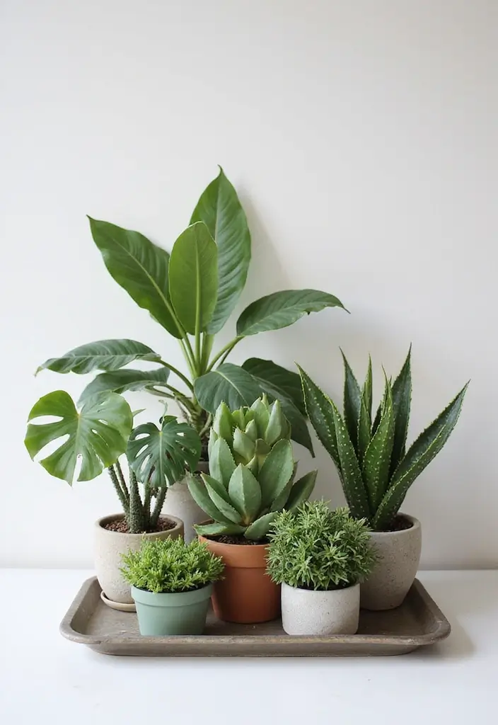 28 Minimalist Plant Decor Ideas for a Fresh Look 19 28 Minimalist Plant Decor Ideas for a Fresh Look - 19. Simple Grouping of Plants
