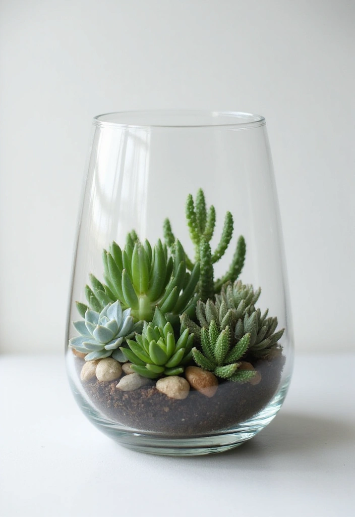 28 Minimalist Plant Decor Ideas for a Fresh Look 2 28 Minimalist Plant Decor Ideas for a Fresh Look - 2. Succulent Garden in a Glass Terrarium