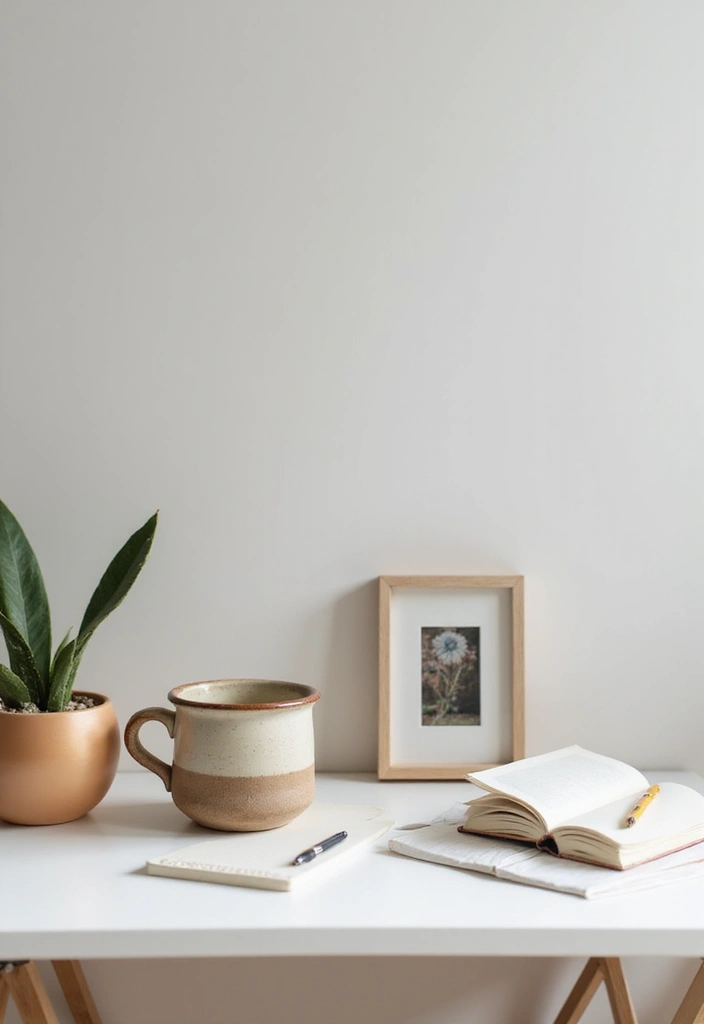28 Office Minimalist Ideas for Productivity and Style 12 28 Office Minimalist Ideas for Productivity and Style - 12. Personalized Touches