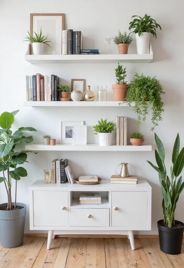 28 Office Minimalist Ideas for Productivity and Style 18 28 Office Minimalist Ideas for Productivity and Style - 18. Open Shelving