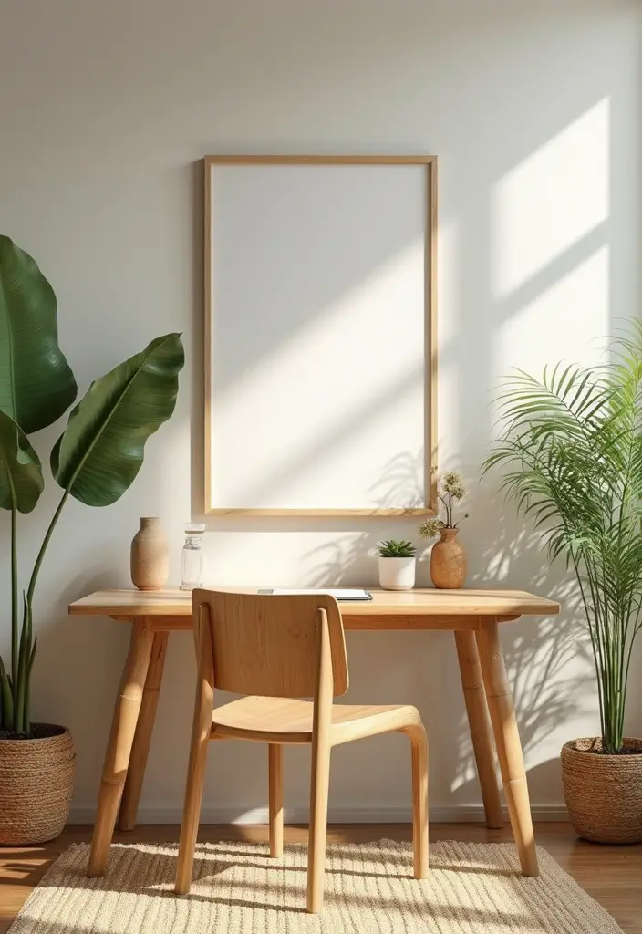 28 Office Minimalist Ideas for Productivity and Style 20 28 Office Minimalist Ideas for Productivity and Style - 20. Eco-Friendly Materials