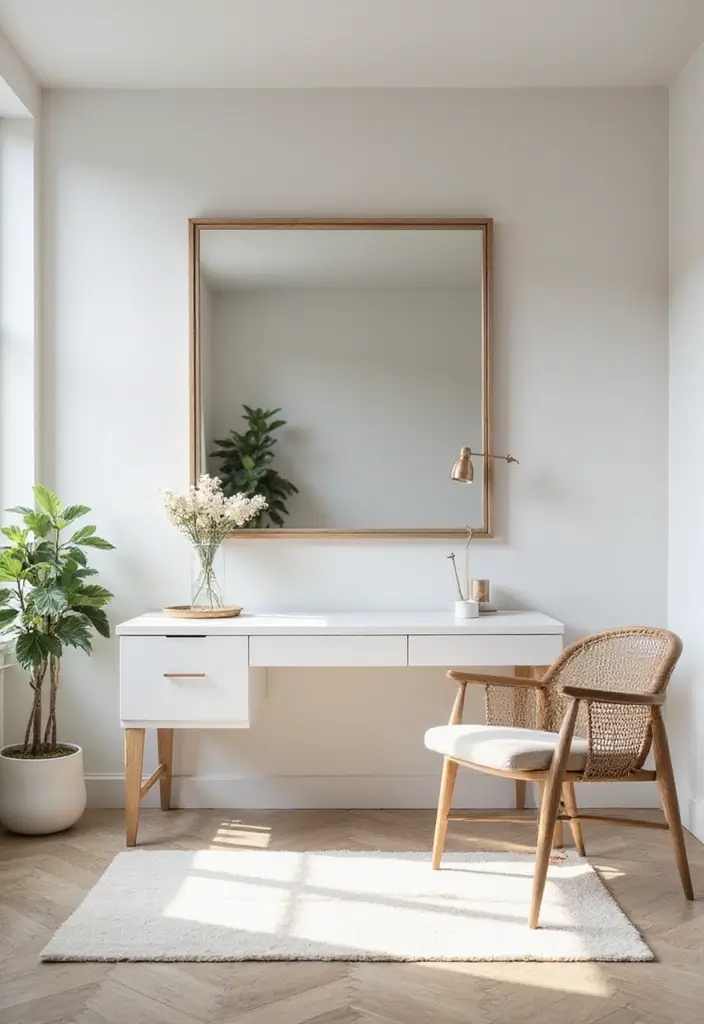 28 Office Minimalist Ideas for Productivity and Style 8 28 Office Minimalist Ideas for Productivity and Style - 8. Smart Use of Mirrors