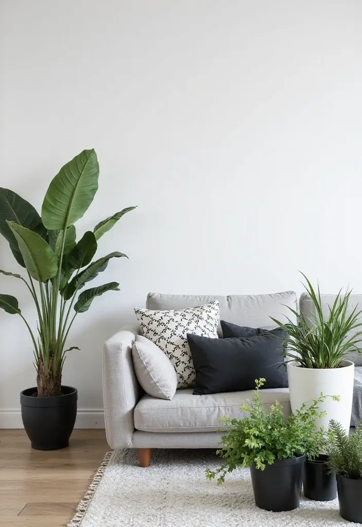 29 Black and White Minimalist Living Room Ideas 2 29 Black and White Minimalist Living Room Ideas - 2. Incorporate Natural Elements