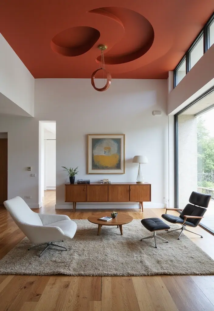 29 Black and White Minimalist Living Room Ideas 20 29 Black and White Minimalist Living Room Ideas - 20. Go for a Statement Ceiling