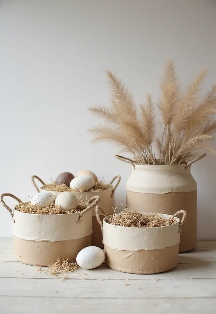 29 Minimalist Easter Decor Ideas That Look Modern 11 29 Minimalist Easter Decor Ideas That Look Modern - 11. Minimalist Easter Baskets