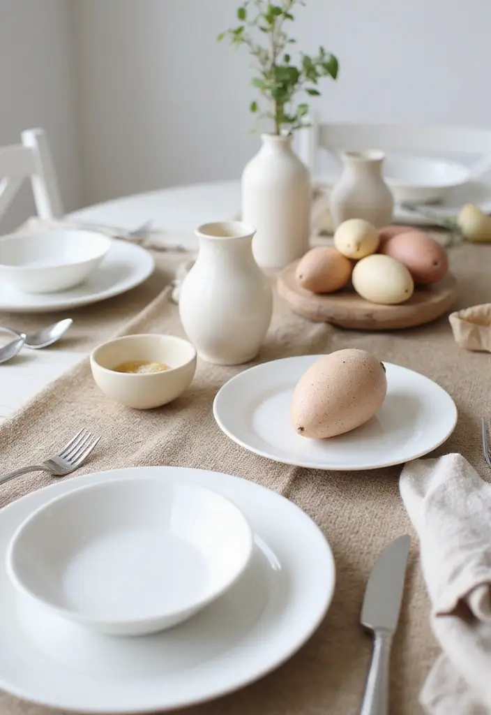29 Minimalist Easter Decor Ideas That Look Modern 28 29 Minimalist Easter Decor Ideas That Look Modern - 28. Minimalist Table Settings