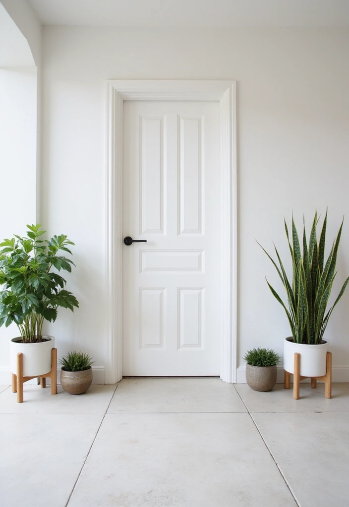 29 Minimalist Entryway Ideas That Make a Statement - 12. Greenery for Fresh Vibes