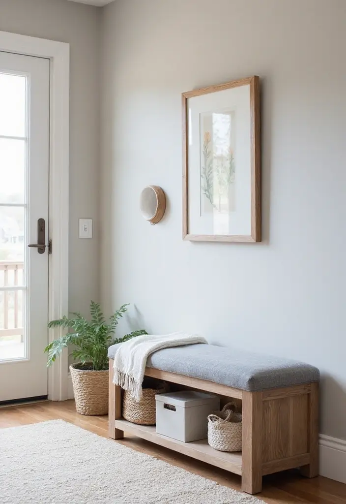 29 Minimalist Entryway Ideas That Make a Statement - 13. Multi-Purpose Furniture