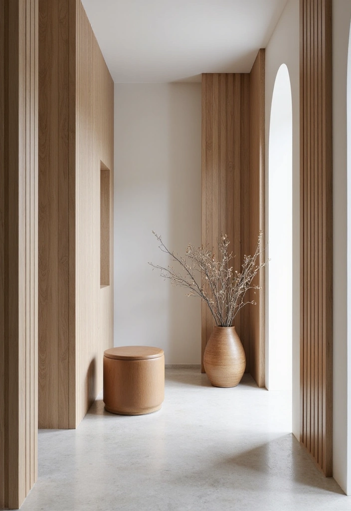 29 Minimalist Entryway Ideas That Make a Statement - 15. Use Vertical Lines for Impact