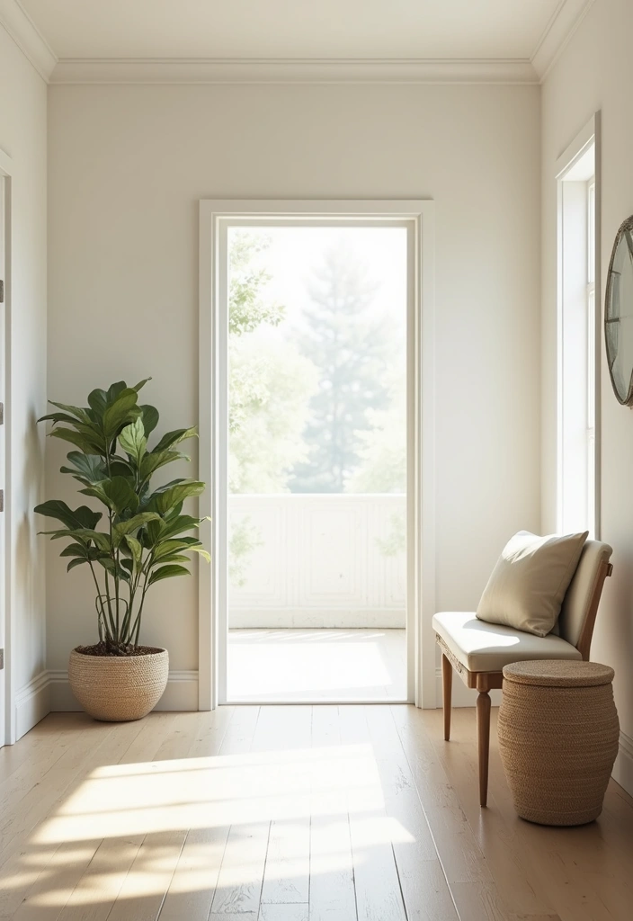 29 Minimalist Entryway Ideas That Make a Statement - 17. Brighten Up with Natural Light