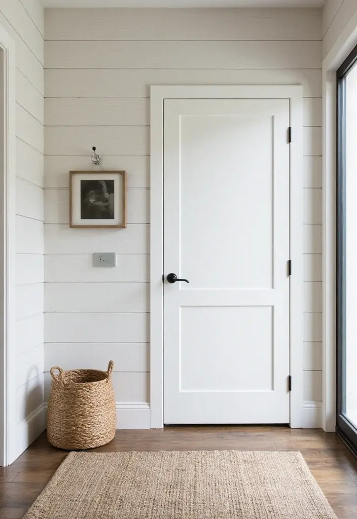 29 Minimalist Entryway Ideas That Make a Statement - 18. Unique Wall Treatments