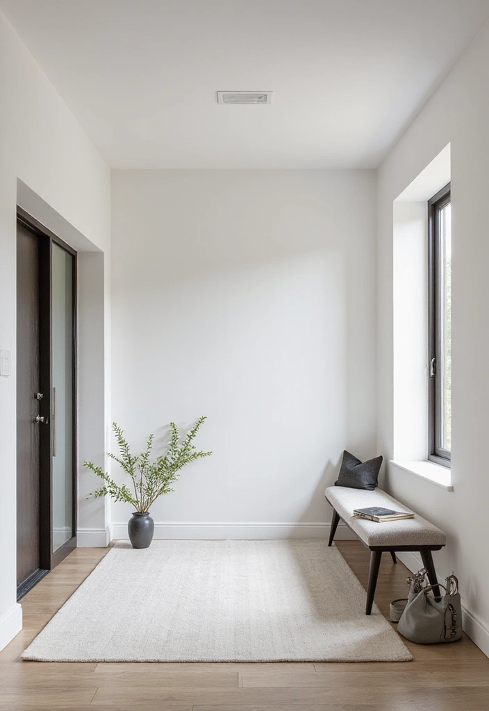 29 Minimalist Entryway Ideas That Make a Statement - 21. Incorporate a Bench for Style and Function