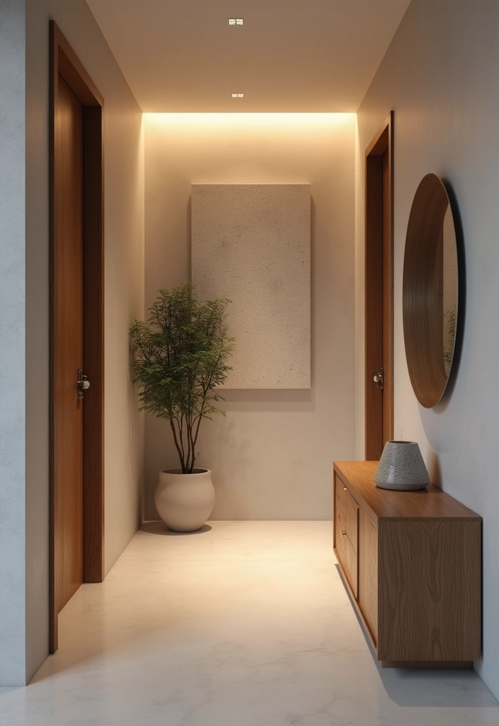 29 Minimalist Entryway Ideas That Make a Statement - 23. Use Accent Lighting Creatively