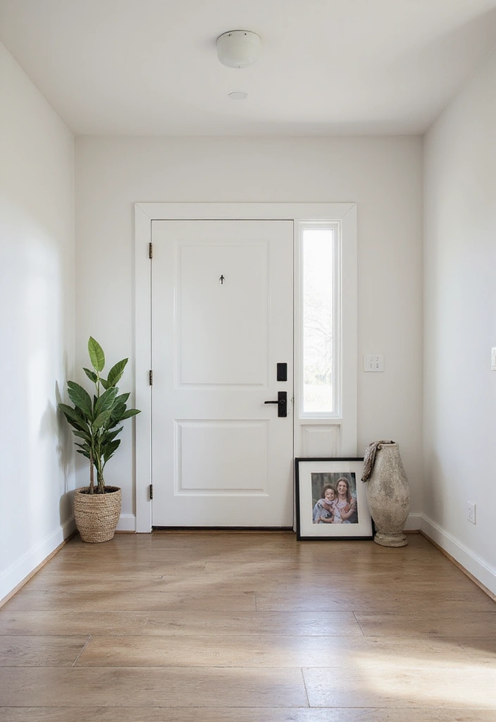 29 Minimalist Entryway Ideas That Make a Statement - 27. Personal Touches with a Minimalist Twist