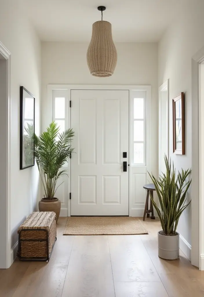 29 Minimalist Entryway Ideas That Make a Statement - 28. Mix High and Low Styles