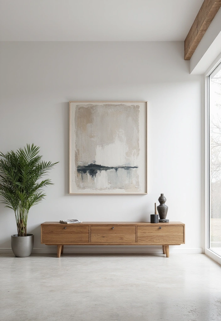 29 Minimalist Entryway Ideas That Make a Statement - 3. Artistic Minimalism