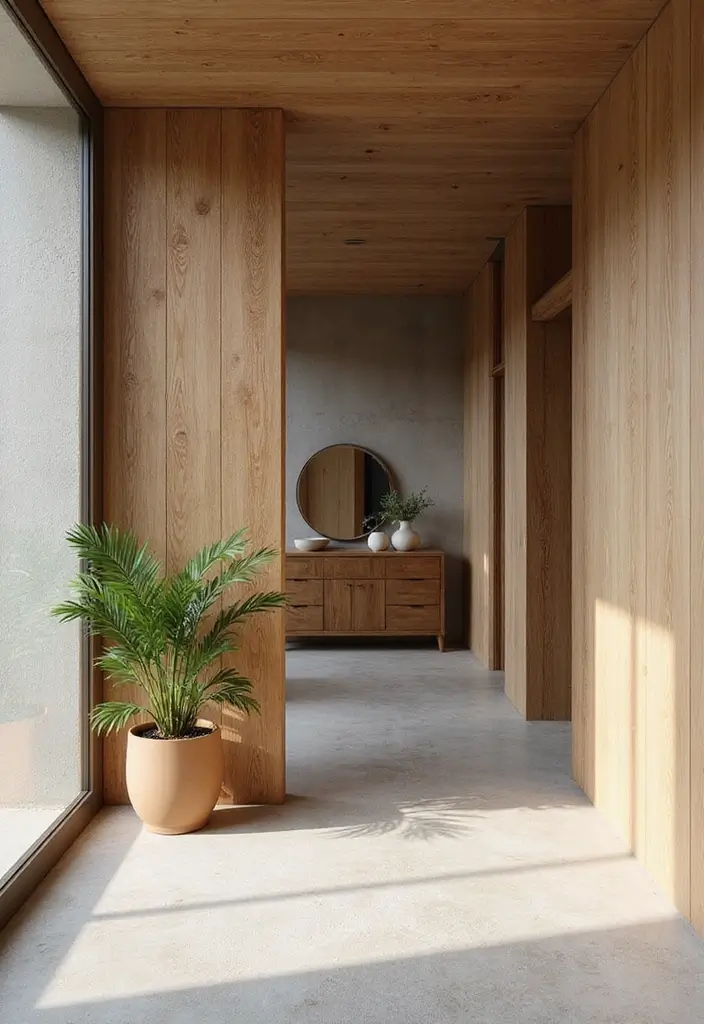 29 Minimalist Entryway Ideas That Make a Statement - 5. Emphasizing Natural Elements