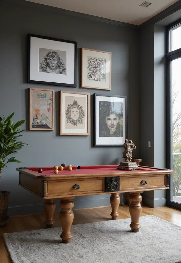 29 Minimalist Game Room Ideas That Feel Sleek 15 29 Minimalist Game Room Ideas That Feel Sleek - 15. Incorporating Artful Elements