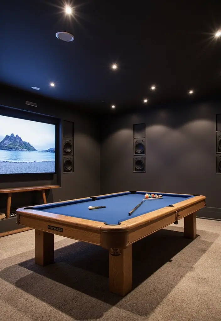 29 Minimalist Game Room Ideas That Feel Sleek 16 29 Minimalist Game Room Ideas That Feel Sleek - 16. Integrated Sound Systems