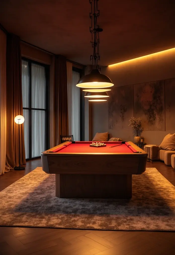 29 Minimalist Game Room Ideas That Feel Sleek 2 29 Minimalist Game Room Ideas That Feel Sleek - 2. Smart Lighting Solutions